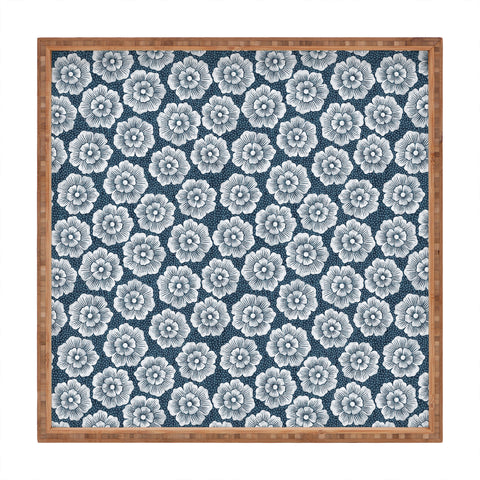 Schatzi Brown Lucy Floral Night Blue Square Tray