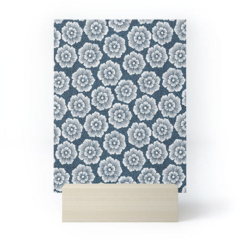 Schatzi Brown Lucy Floral Night Blue Mini Art Print