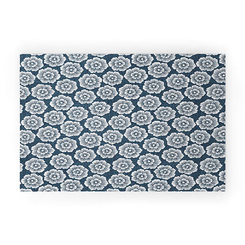Schatzi Brown Lucy Floral Night Blue Welcome Mat