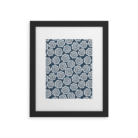 Schatzi Brown Lucy Floral Night Blue Framed Art Print