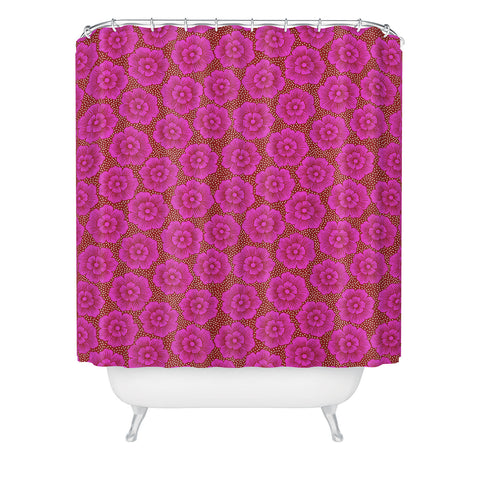 Schatzi Brown Lucy Floral Punch Shower Curtain