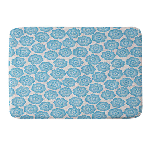 Schatzi Brown Lucy Floral Turquoise Memory Foam Bath Mat
