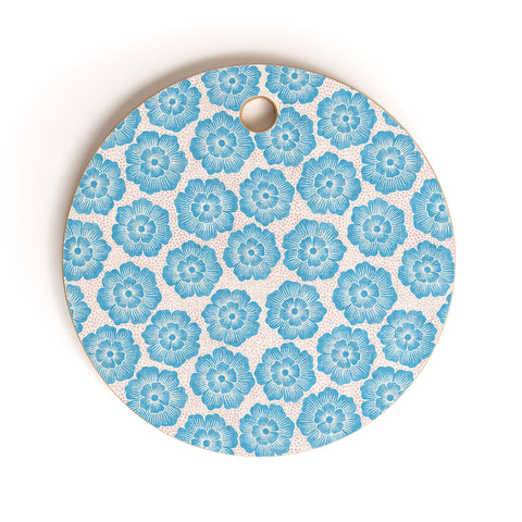 Schatzi Brown Lucy Floral Turquoise Cutting Board Round