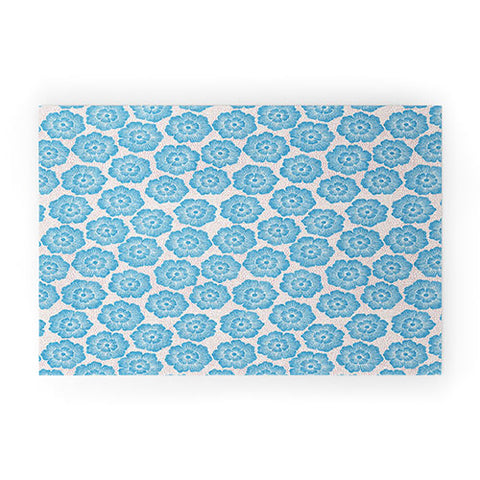 Schatzi Brown Lucy Floral Turquoise Welcome Mat