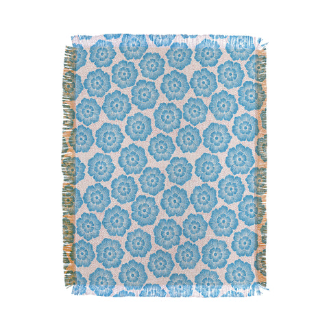 Schatzi Brown Lucy Floral Turquoise Throw Blanket