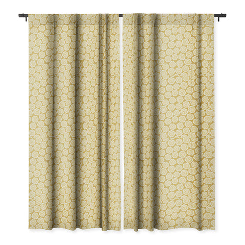 Schatzi Brown Lucy Floral Yellow Blackout Window Curtain