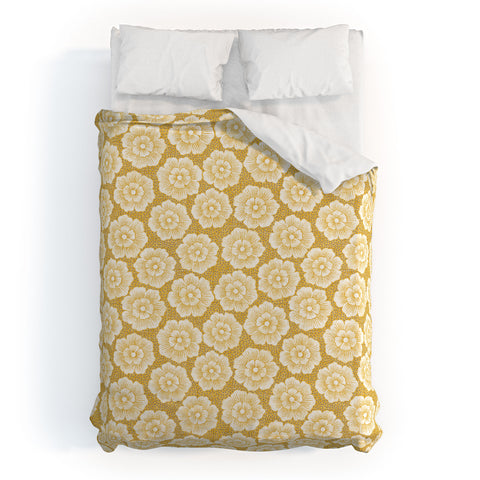 Schatzi Brown Lucy Floral Yellow Duvet Cover
