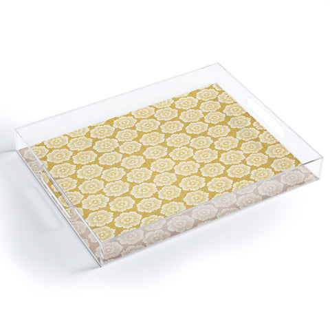 Schatzi Brown Lucy Floral Yellow Acrylic Tray