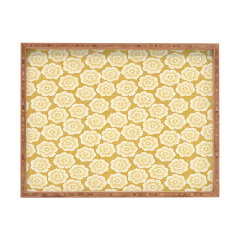 Schatzi Brown Lucy Floral Yellow Rectangular Tray