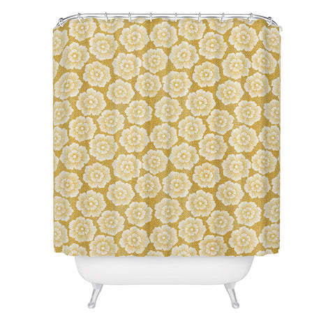 Schatzi Brown Lucy Floral Yellow Shower Curtain