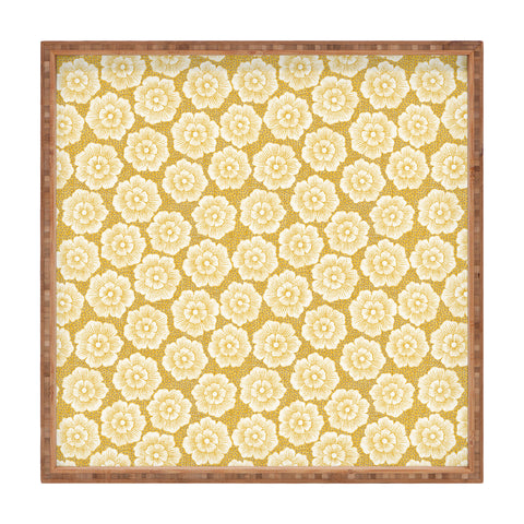 Schatzi Brown Lucy Floral Yellow Square Tray