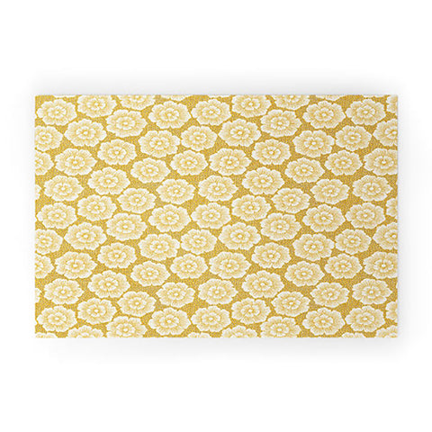 Schatzi Brown Lucy Floral Yellow Welcome Mat