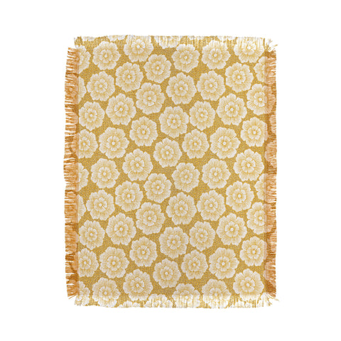 Schatzi Brown Lucy Floral Yellow Throw Blanket