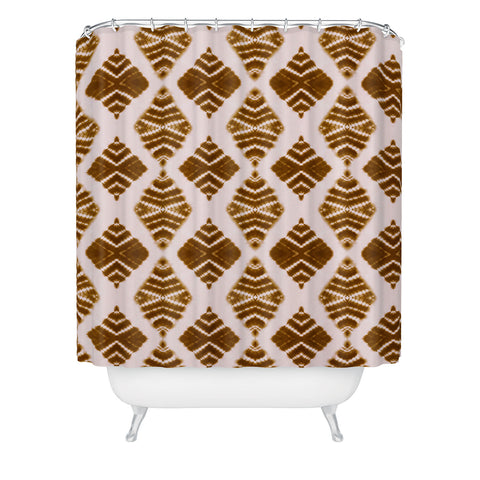 Schatzi Brown Luna Tie Dye Burnt Sienna Shower Curtain
