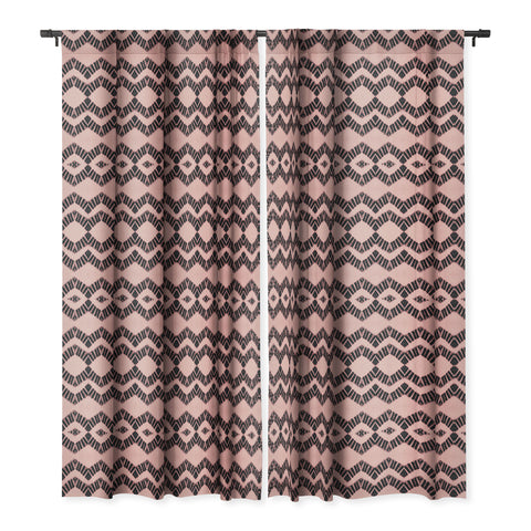 Schatzi Brown Luna Tie Dye Pink Black Blackout Window Curtain