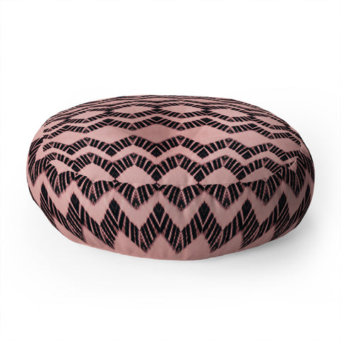 Schatzi Brown Luna Tie Dye Pink Black Floor Pillow Round
