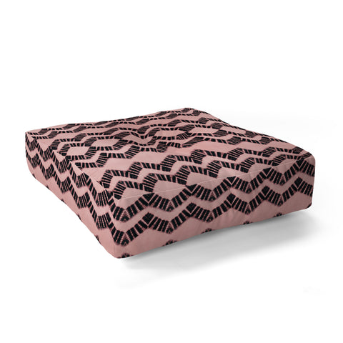 Schatzi Brown Luna Tie Dye Pink Black Floor Pillow Square