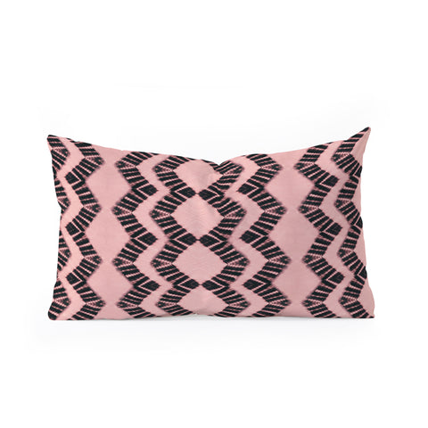 Schatzi Brown Luna Tie Dye Pink Black Oblong Throw Pillow