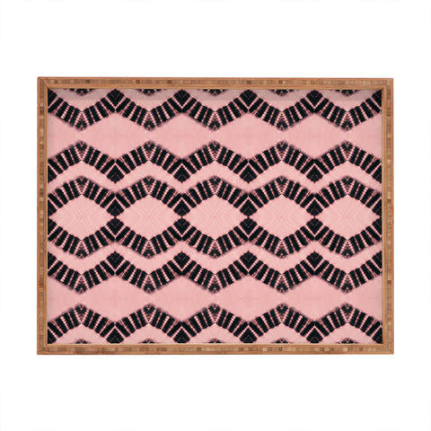 Schatzi Brown Luna Tie Dye Pink Black Rectangular Tray
