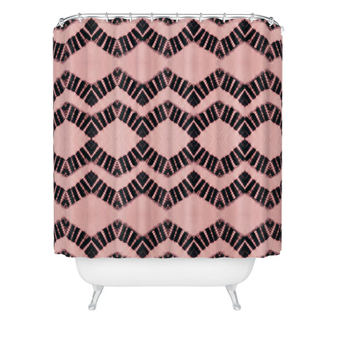 Schatzi Brown Luna Tie Dye Pink Black Shower Curtain