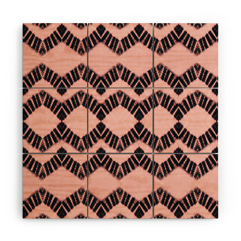 Schatzi Brown Luna Tie Dye Pink Black Wood Wall Mural