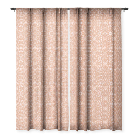 Schatzi Brown Mallory Boho Peach Sheer Window Curtain