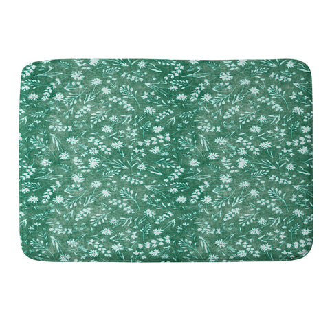 Schatzi Brown Mallory Floral Emerald Memory Foam Bath Mat