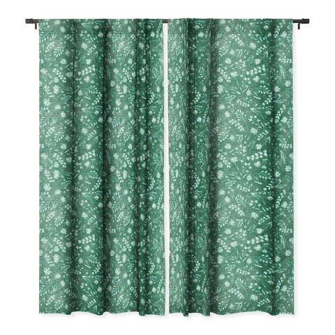 Schatzi Brown Mallory Floral Emerald Blackout Window Curtain