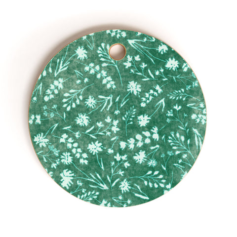 Schatzi Brown Mallory Floral Emerald Cutting Board Round