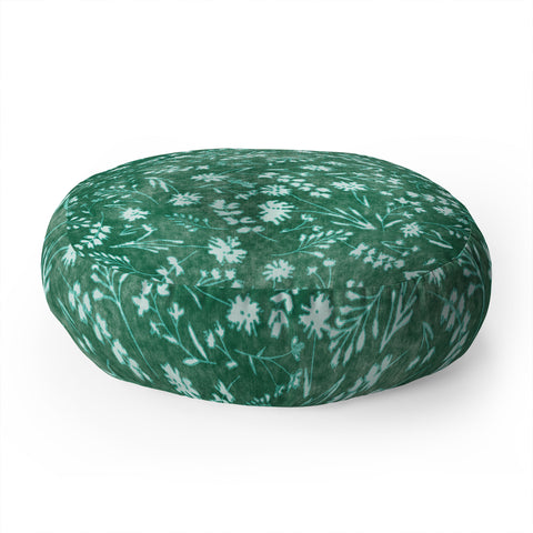 Schatzi Brown Mallory Floral Emerald Floor Pillow Round
