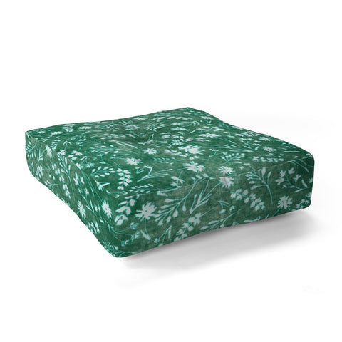 Schatzi Brown Mallory Floral Emerald Floor Pillow Square