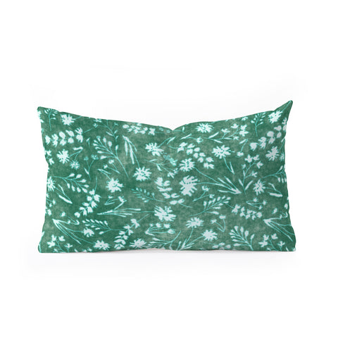 Schatzi Brown Mallory Floral Emerald Oblong Throw Pillow