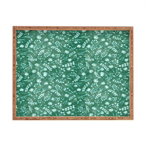 Schatzi Brown Mallory Floral Emerald Rectangular Tray