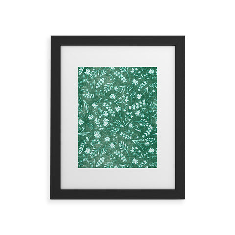 Schatzi Brown Mallory Floral Emerald Framed Art Print