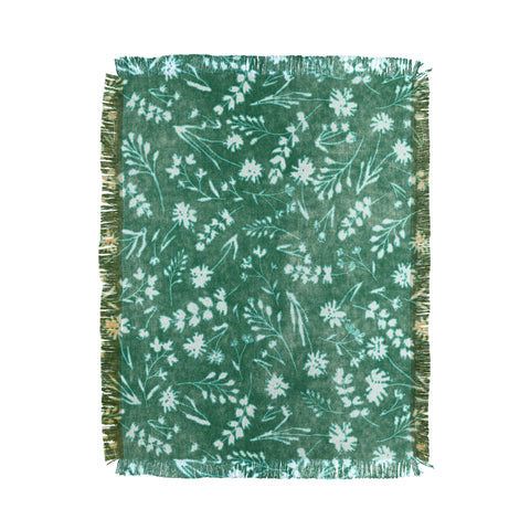 Schatzi Brown Mallory Floral Emerald Throw Blanket