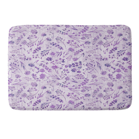 Schatzi Brown Mallory Floral Lilac Memory Foam Bath Mat