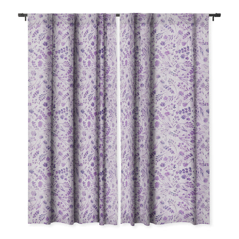 Schatzi Brown Mallory Floral Lilac Blackout Window Curtain