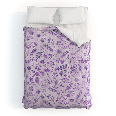 Schatzi Brown Mallory Floral Lilac Duvet Cover