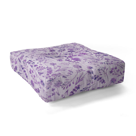 Schatzi Brown Mallory Floral Lilac Floor Pillow Square