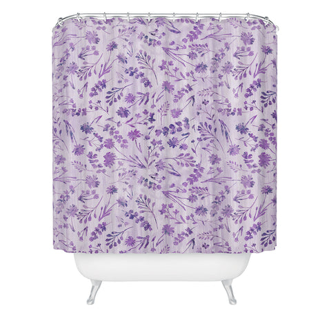 Schatzi Brown Mallory Floral Lilac Shower Curtain