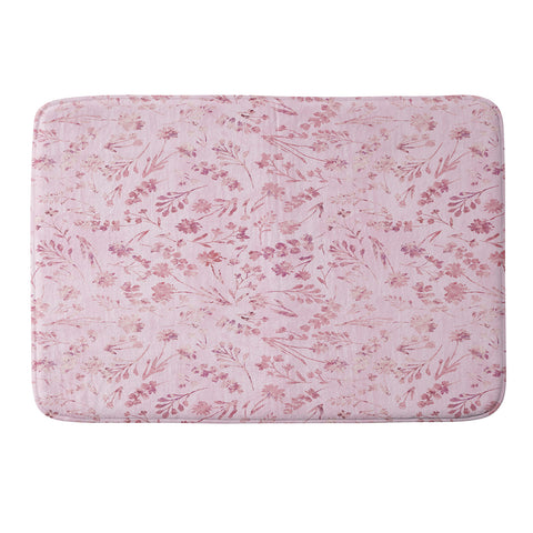 Schatzi Brown Mallory Floral Pink Memory Foam Bath Mat
