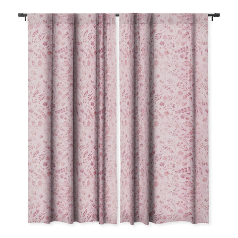 Schatzi Brown Mallory Floral Pink Blackout Window Curtain