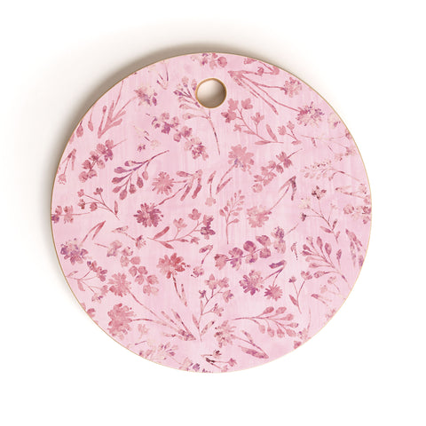 Schatzi Brown Mallory Floral Pink Cutting Board Round