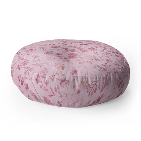 Schatzi Brown Mallory Floral Pink Floor Pillow Round