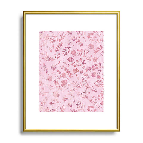 Schatzi Brown Mallory Floral Pink Metal Framed Art Print