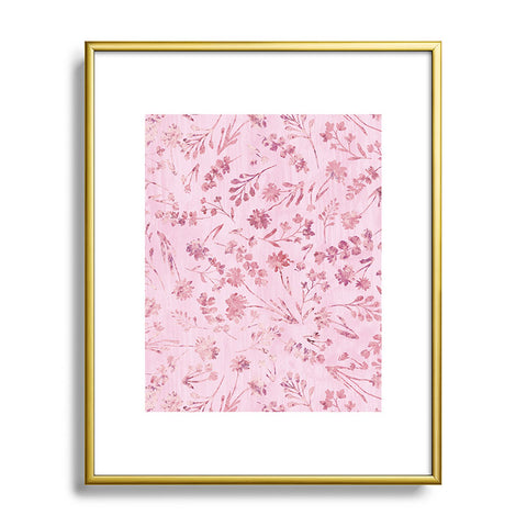 Schatzi Brown Mallory Floral Pink Metal Framed Art Print