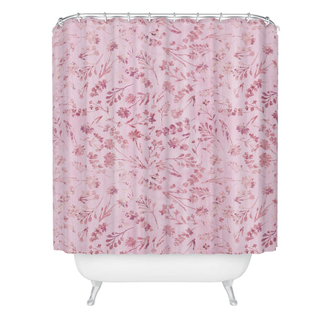 Schatzi Brown Mallory Floral Pink Shower Curtain