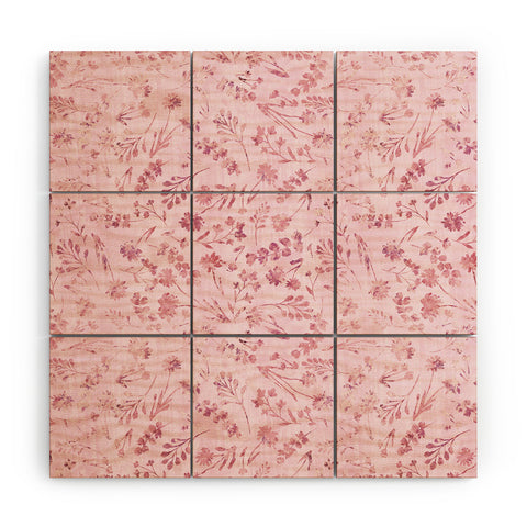 Schatzi Brown Mallory Floral Pink Wood Wall Mural