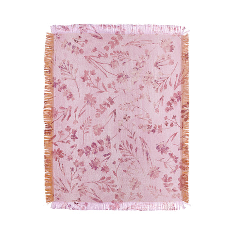 Schatzi Brown Mallory Floral Pink Throw Blanket