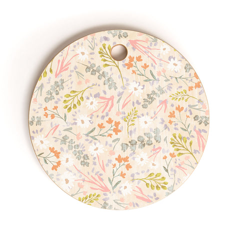 Schatzi Brown Mallory Floral Sand Cutting Board Round